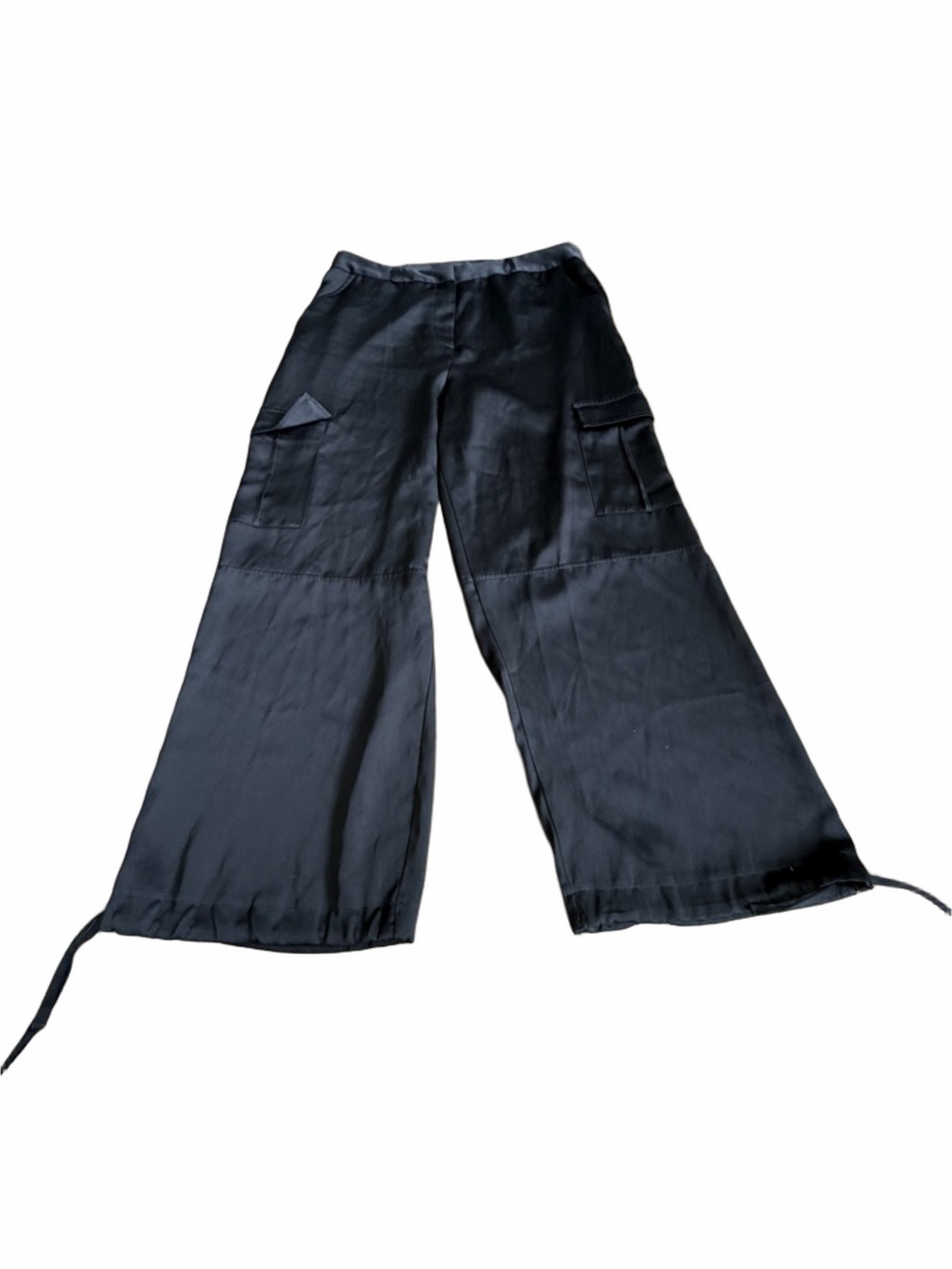 Primark & Rita OraBlack Wide Leg Satin-Effect Trousers